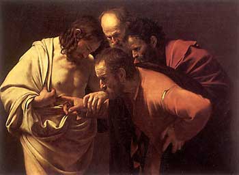 Caravaggio, Thomas and the Risen Christ