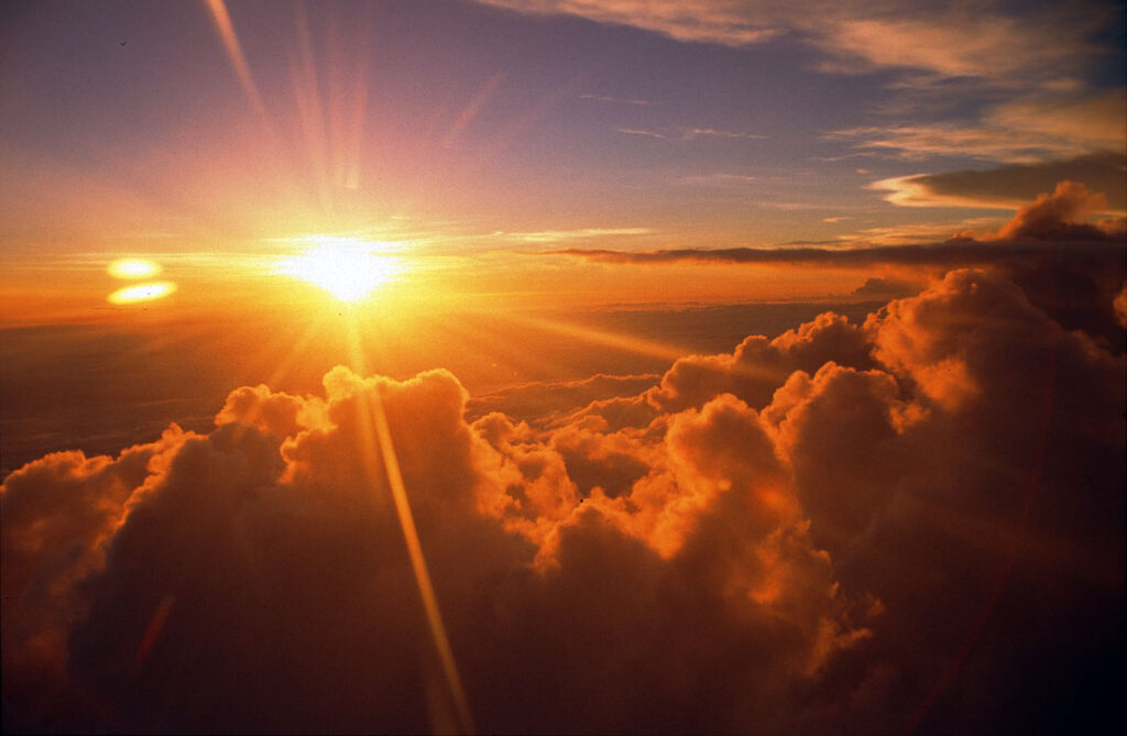 sunrise above the clouds