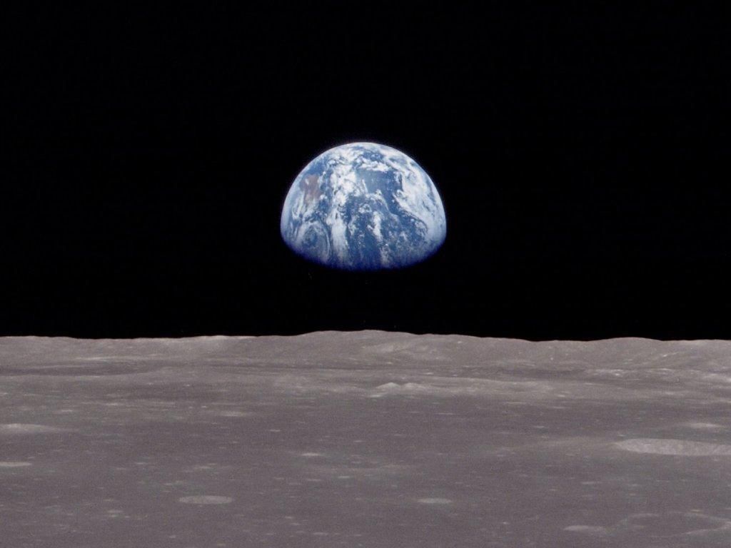 Earth as seen from the surface of the moon