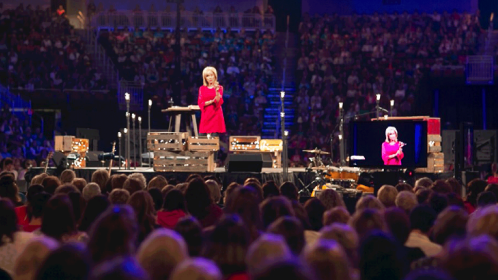 Christian author and teacher Beth Moore speaks to women at Living Proof Live